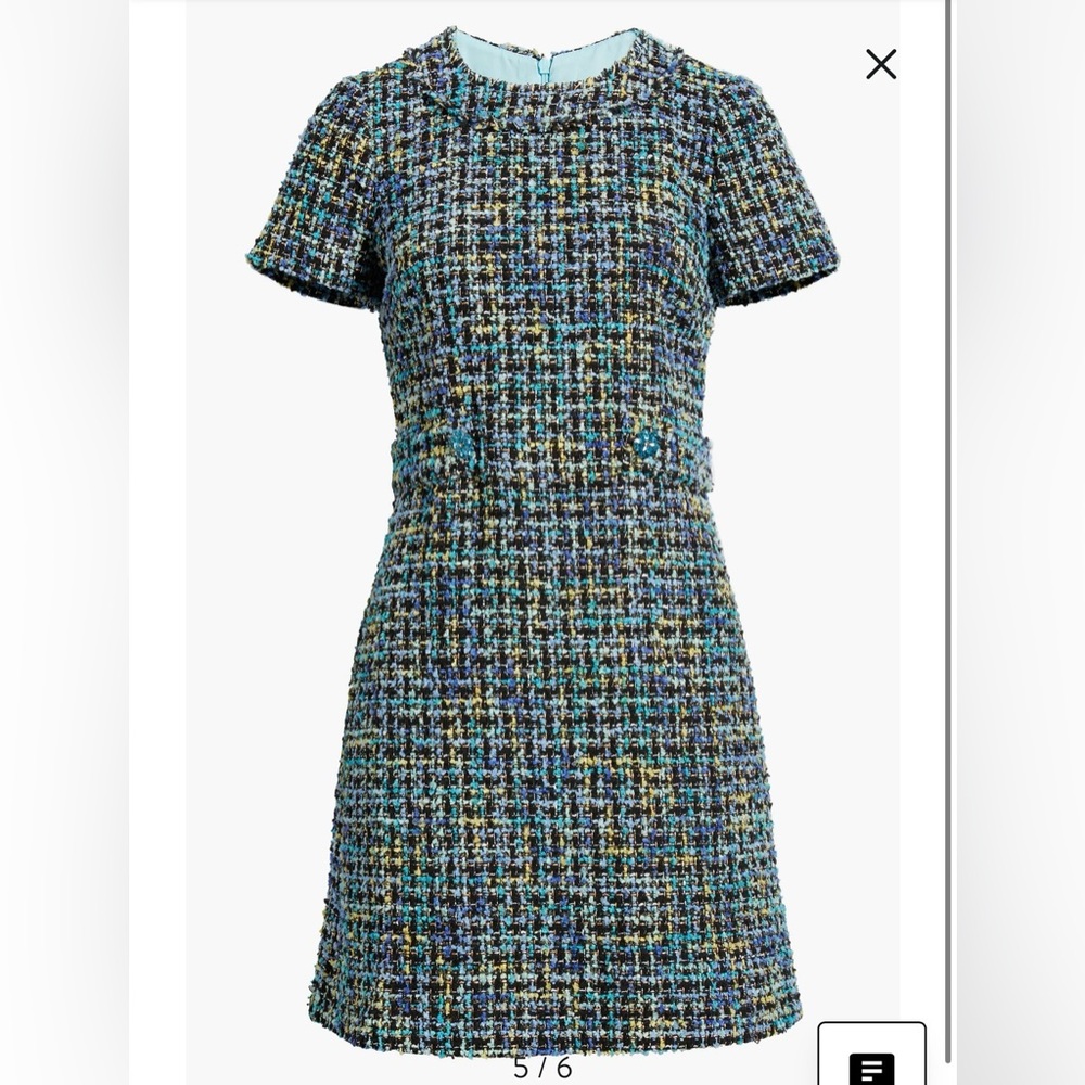 Eliza J Blue Multi Tweed Mini Dress